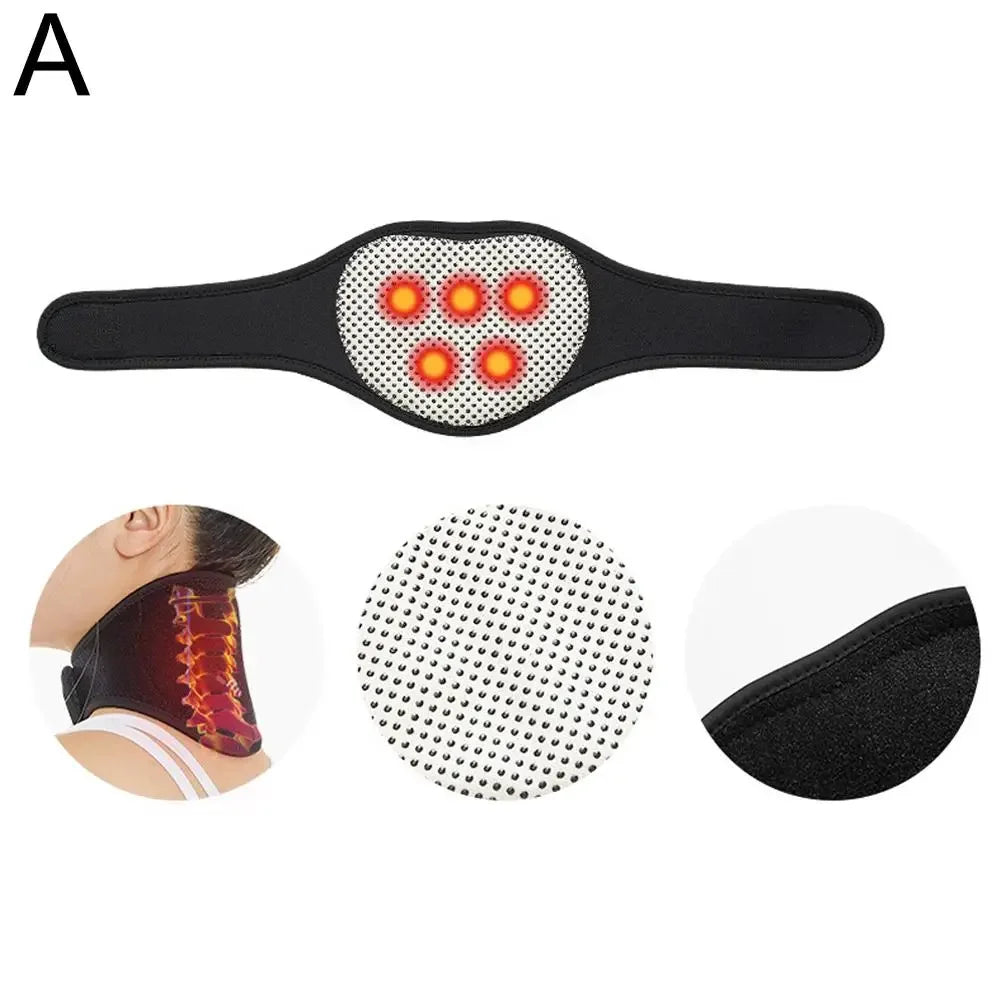 Self-heating Tourmaline Neck Magnetic Therapy Support Belt Protection Wrap Heat Relief Vertebra Pain Brace Cervical Retenti D4V8