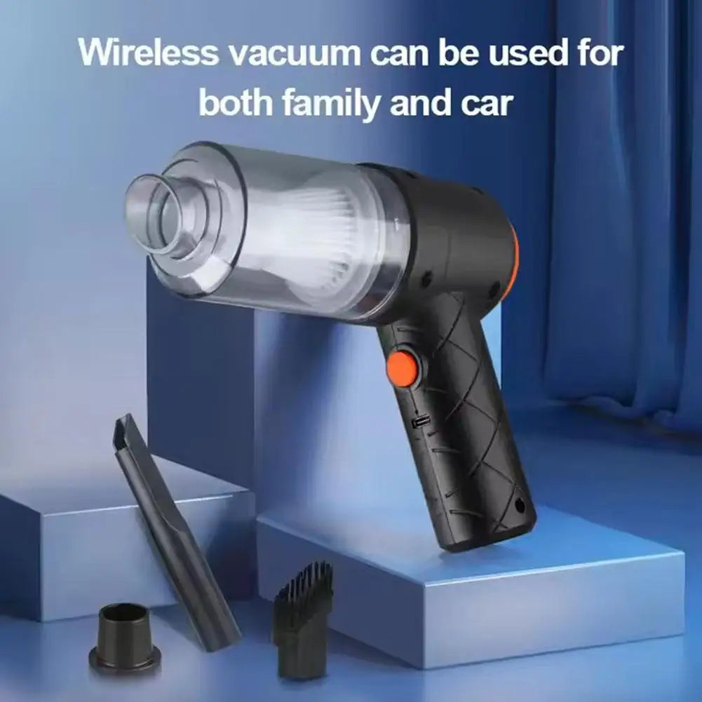 Car vacuum cleaner with suction and blowing function, portable, wireless charging, high-power, handheld vacuum cleaner for home