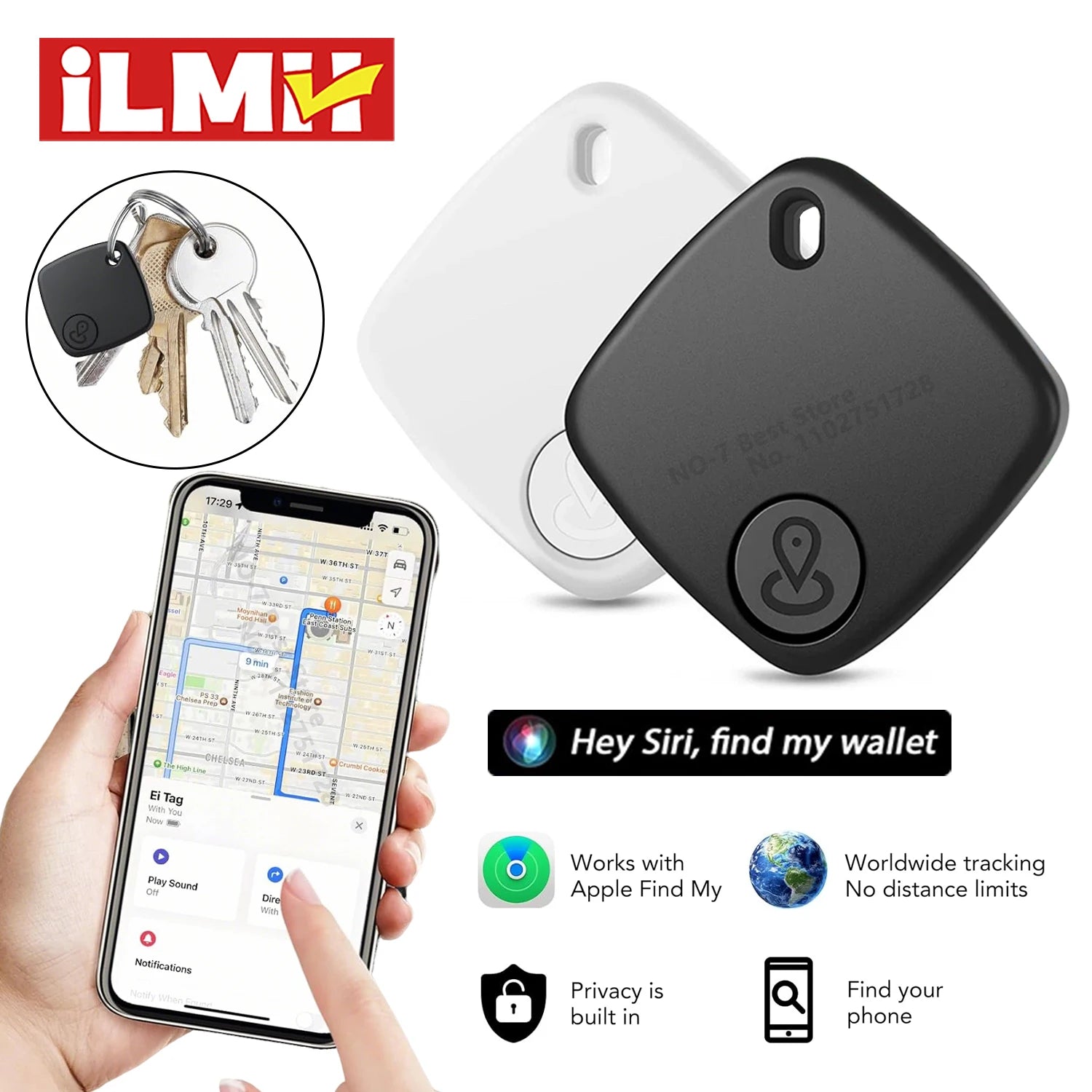 Bluetooth Mini Tracking Device for Apple Find My APP Smart Tag Kid Pet Car GPS Lost Tracker Anti-Lost Alarm Reminder Positioner