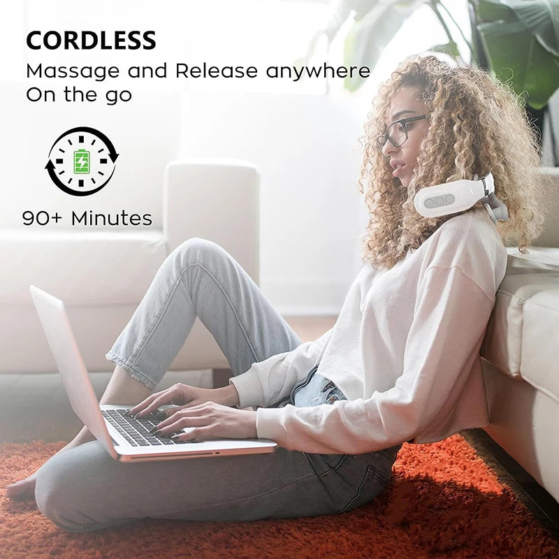 Smart Neck Massage Instrument Portable Shoulder Neck Massage Cervical Vertebra Health Care Vibrator Heating Compress Massage