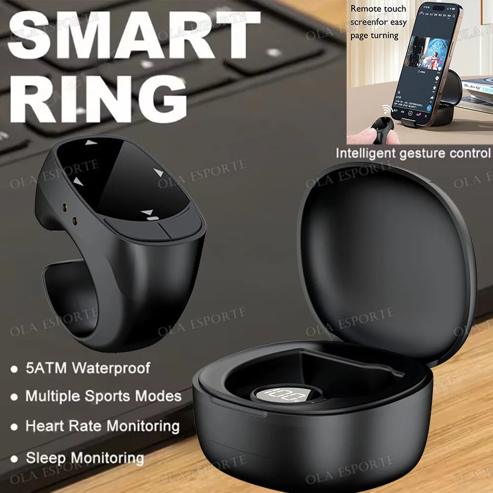 New Smart Ring Multi-Functional Rings Remote Control 5.3 BT Page Scrolling Video Flipping Auto-Like, Take Photos For Smartphones