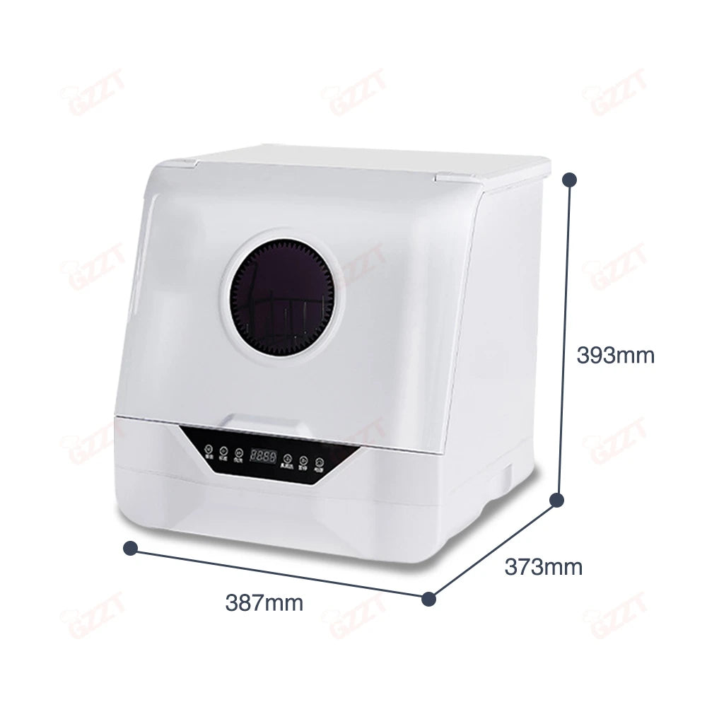GZZT DW-T1 Small Household Dishwasher Flume Embedded Desktop Mini Intelligent Dishwasher Dish Washer Machine With Drying