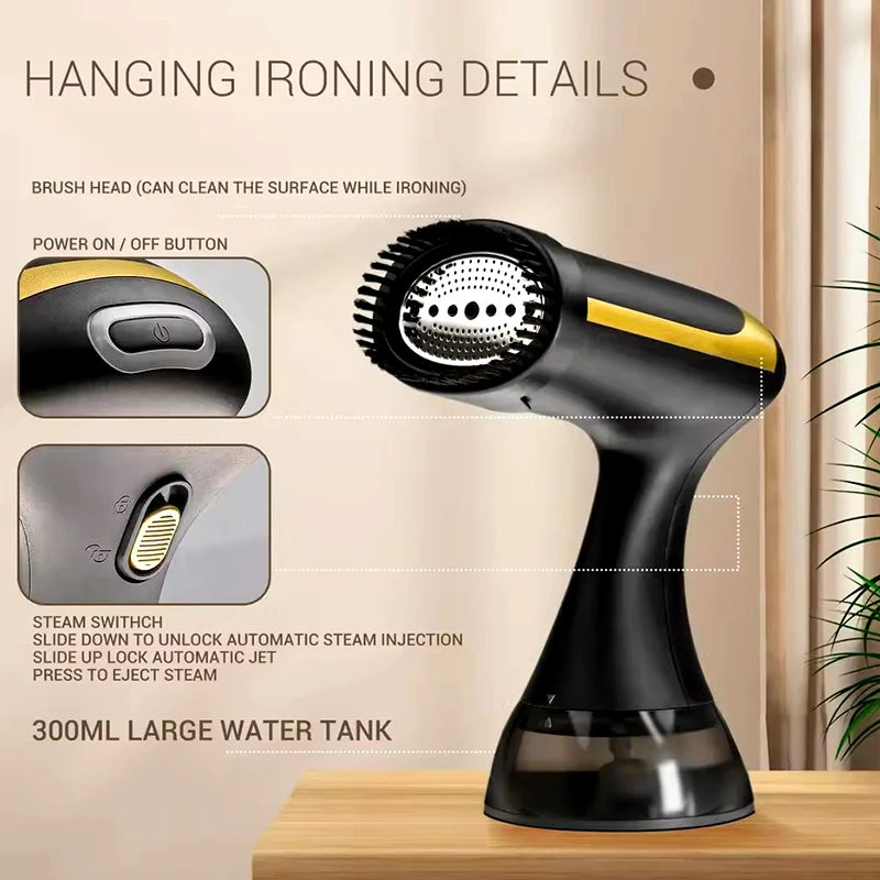 Hand Holding Portable Garment Steamer Iron Steam Cleaner For Cloth 1500W 350ml Garment Hanging Steamer Clothes Ironing Machine