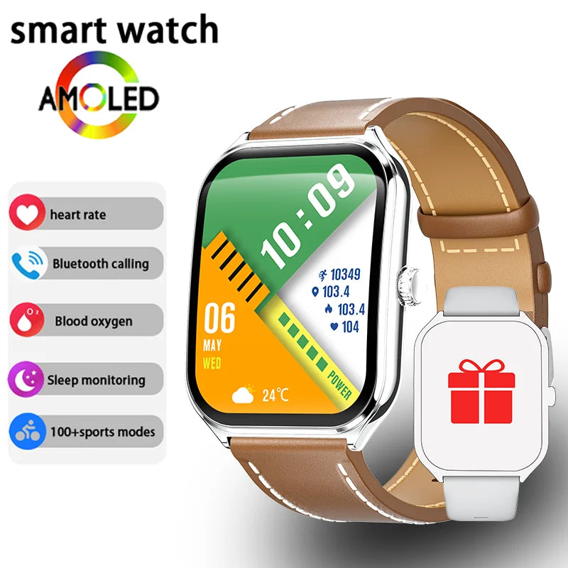 New Ultra Thin Smart Watch men 1.96" AMOLED 360*360 HD Pixel Display Always Show Time Call Reminder Smartwatch Ladies For huawei