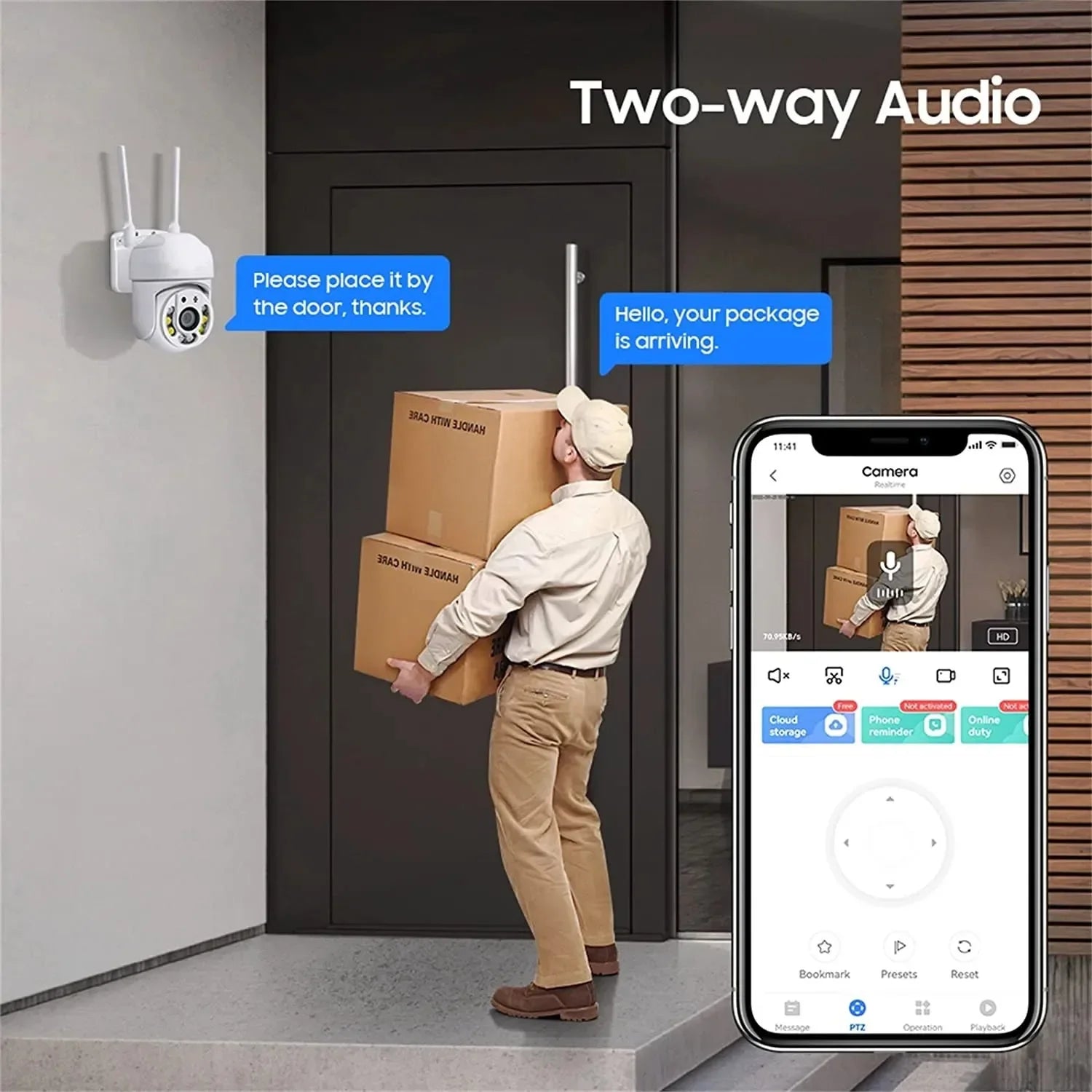 8MP WIFI Surveillance Camera Outdoor Waterproof Wireless Camera PTZ Human Detect Two-way Audio 8X Zoom CCTV Security Monitor Cam