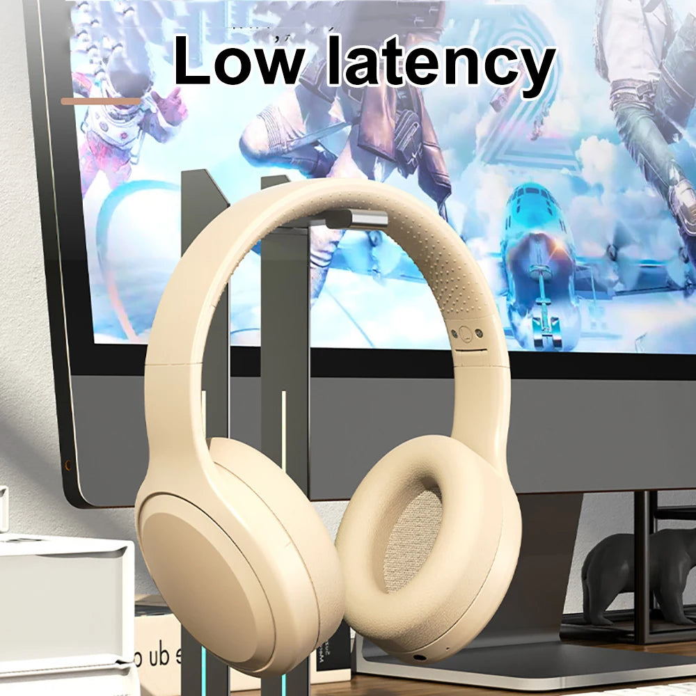 Wireless Headphones 3.5mm Wired Earphones Over Ear Bluetooth Headsets Foldable HiFi Stereo Noise Canceling Gaming Earbuds