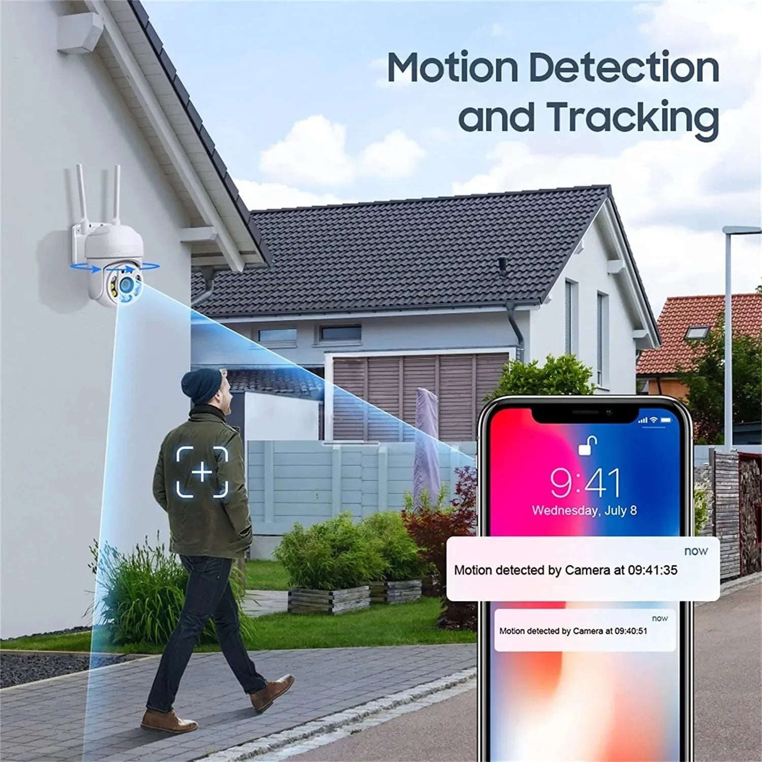 8MP WIFI Surveillance Camera Outdoor Waterproof Wireless Camera PTZ Human Detect Two-way Audio 8X Zoom CCTV Security Monitor Cam