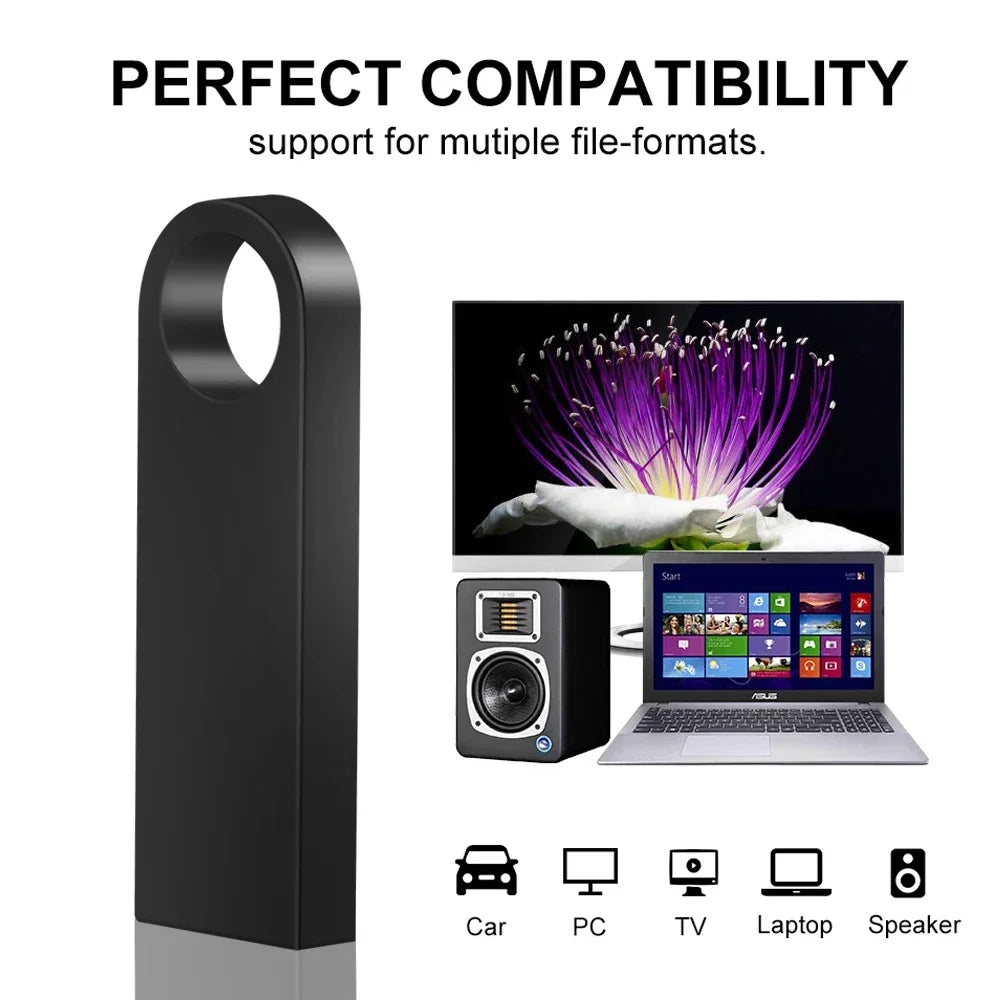 High Speed Memoria Flash Drive 3.0 Pendrive 128GB 64GB Waterproof Pen Drive 16GB 8GB Flash Usb 2.0 Metal Stick Key Custom Logo