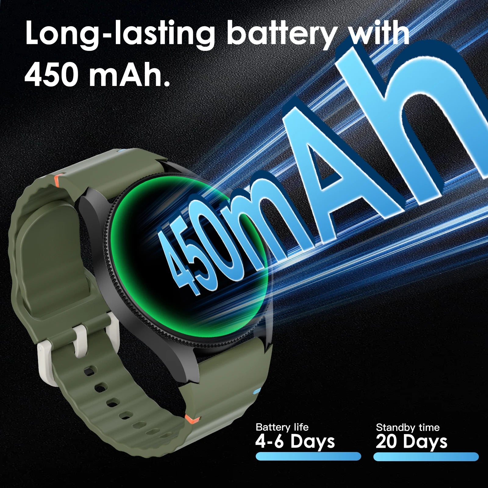 Smart Watch 1.43" AMOLED Screen Bluetooth Call GPS Fitness Tracker 150+ Sport Modes Heart Rate/SpO2 Monitor 450mAh