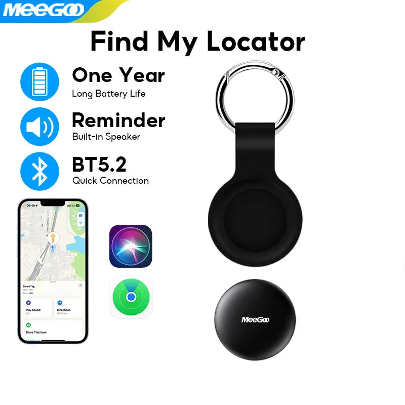 MeeGoo GPS Tracker Wireless Mini Anti Lost Alarm Key Finder with Bluetooth APP for iPhone Android Smart Tag Locator for Keys