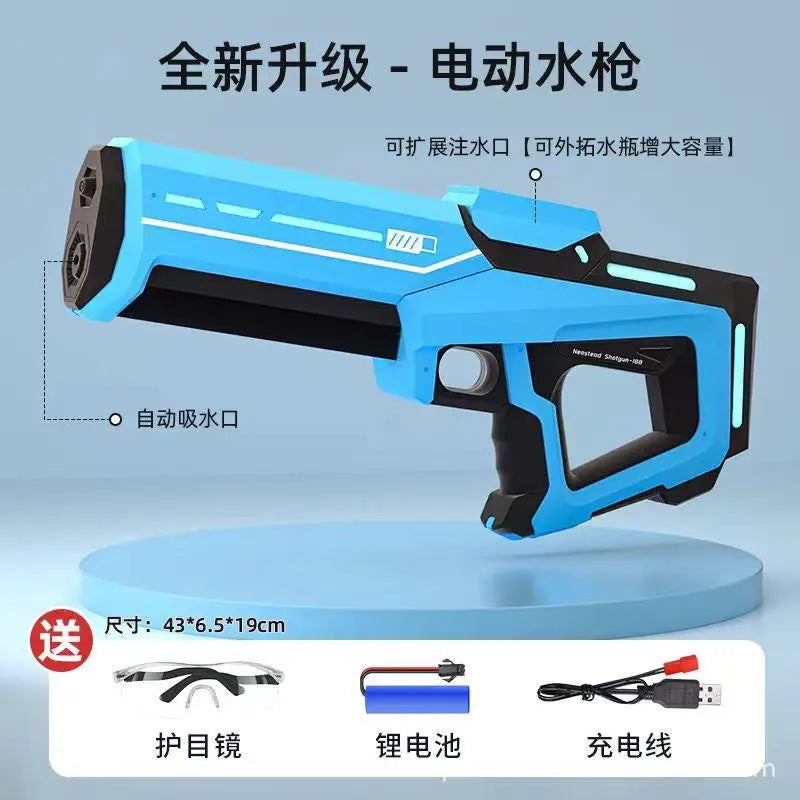 Summer Electric Water Gun for Adults & Kids High Pressure Garden Automatic Pulse Splashing Toy Viral IPX7 Water Blaster