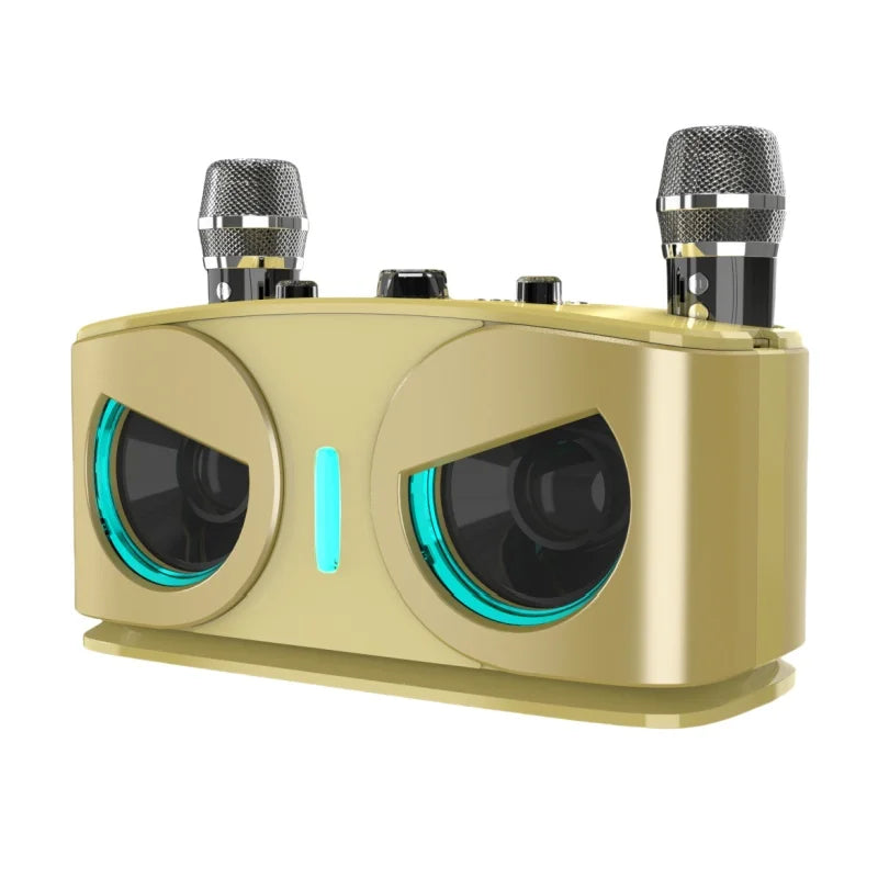 Karaoke Machine for Adults and Kids with 2 Wireless Microphones, Portable Singing PA Speaker System Set with Disco  Lights