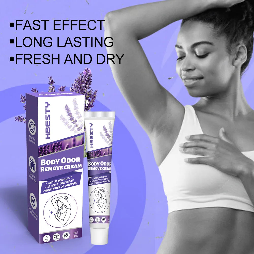 Lavender Body Odor Remove Cream Underarm Bad Smell Sweating Removal Armpit Refreshing Antiperspirant Lasting Aroma Deodorant