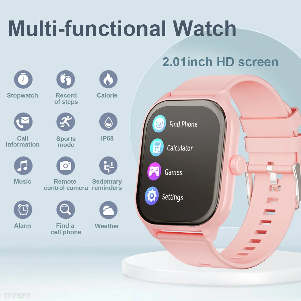 Smart Watch Women 2.01 HD Smartwatch Men Bluetooth Call Message IP68 Waterproof For Men Women Gift For Android iOS