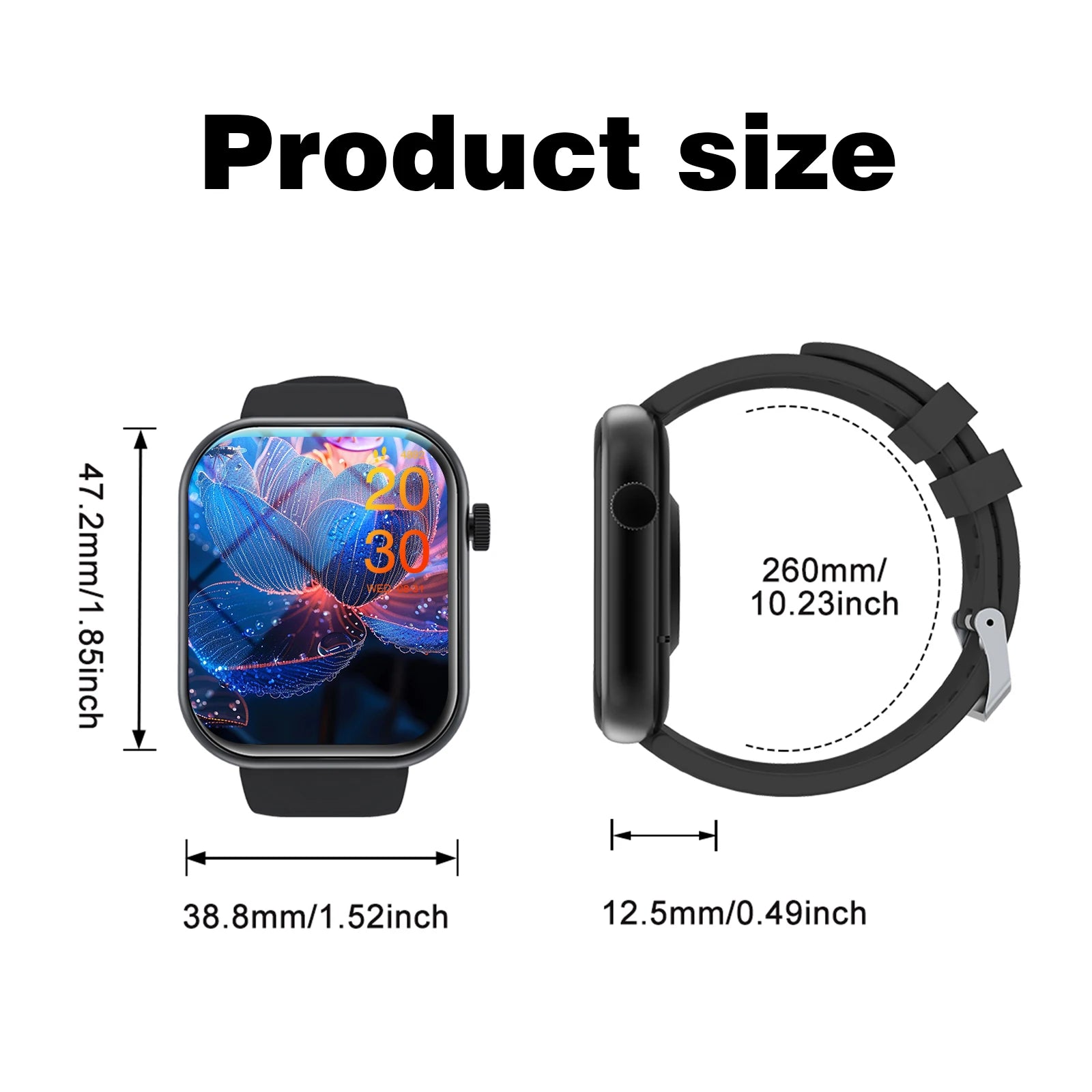 Smart watch, wireless calling /dial, Various APP Reminders,Suitable for men and women, sports watches，for iPhone/Andriod