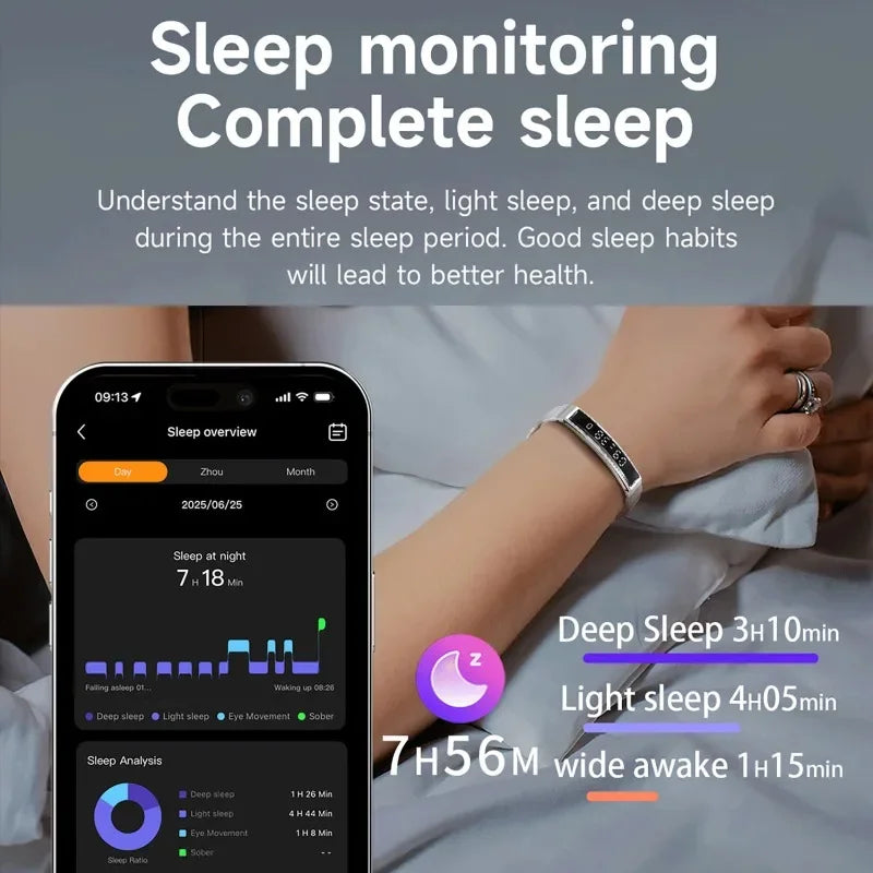 Women Smart Bracelet Heart Rate Health Monitor Activity Fitness Tracker Sports Wristband Waterproof Wristwatch Men Smartband