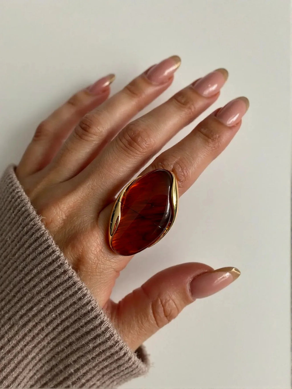 TDJewelry Stainless Steel Color Resin Geometric Shape Rings 18K Gold Plated Fashion Daily Jewelry Ring for Women