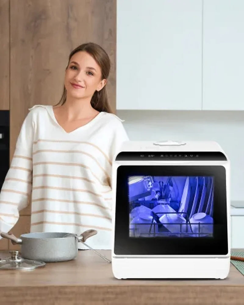 Mini portable dishwasher countertop compact dishwasher, desktop small dishwasher with 5L built-in water tank GN781TB