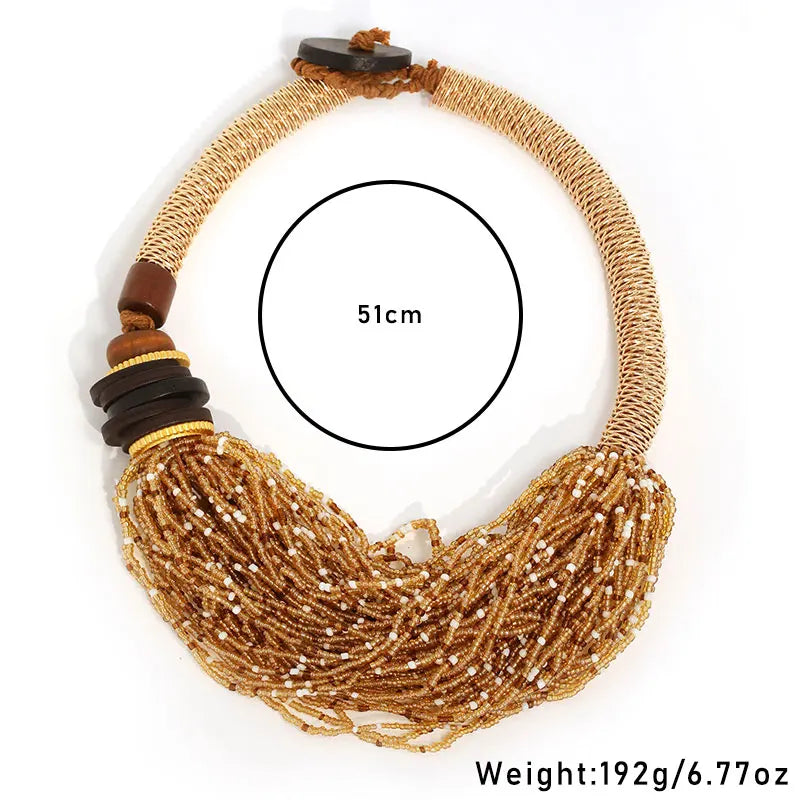 New Fashion Bohemian Statement Necklace Handmade for Women Girl Trendy Beach Party Jewelry