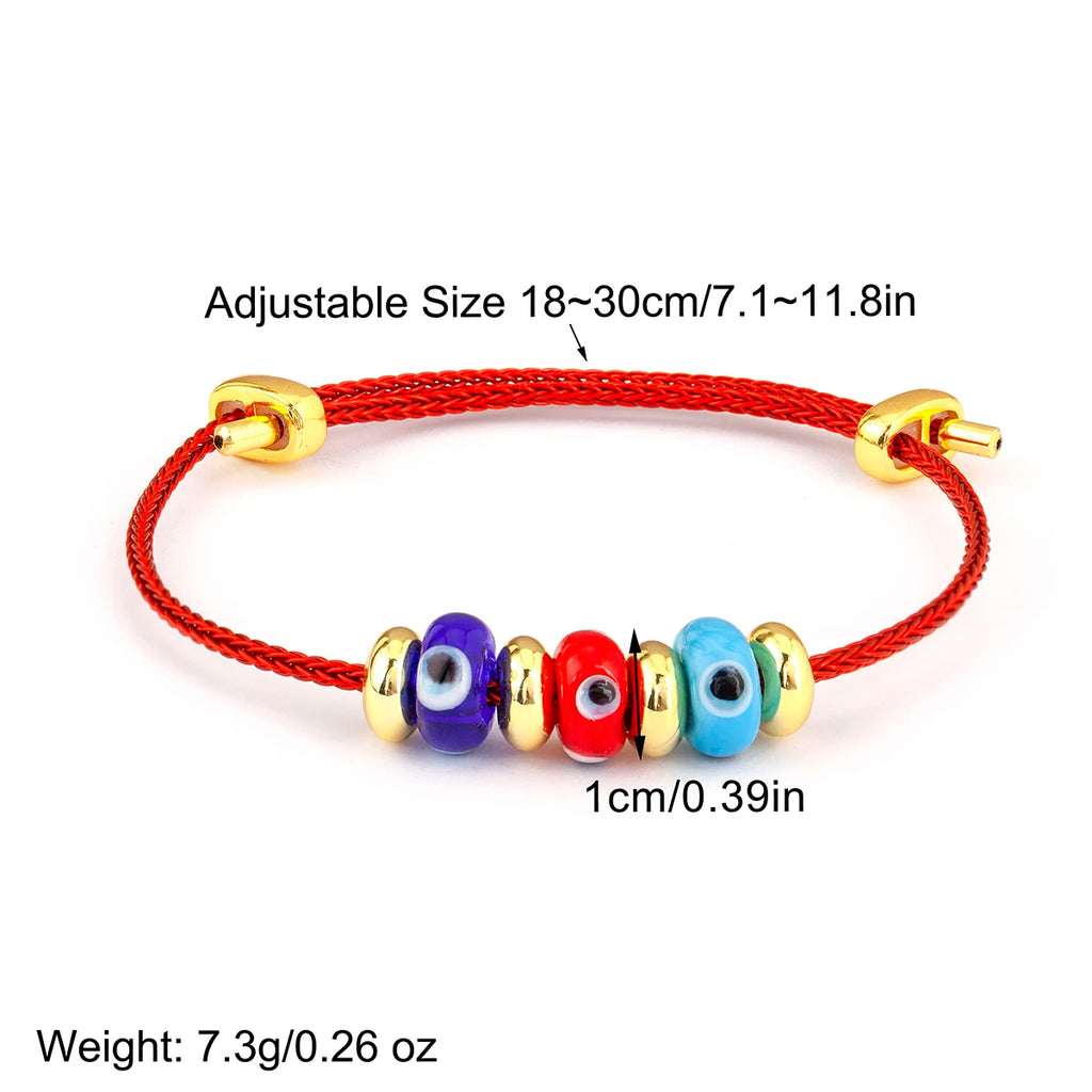 Nidin New Fashion Lucky Turkish Evil Eye Rope Bracelet Adjustable For Women Female Punk Style Personality Design Jewelry Gifts