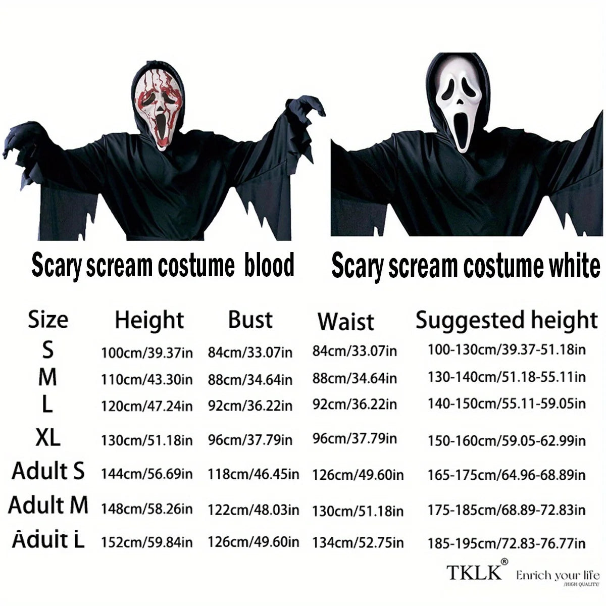 1 Set Halloween costumes with loud screams, horror movies cosplay outfits, scary clothes, masks, gloves - perfect for Halloween
