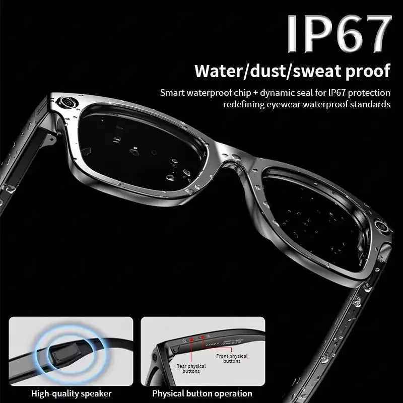 New Sunglasses Smart Glasses 8 Million Pixels Recording Videos AI Photo Recognition Answer Translation 290mAh Bluetooth Glasses