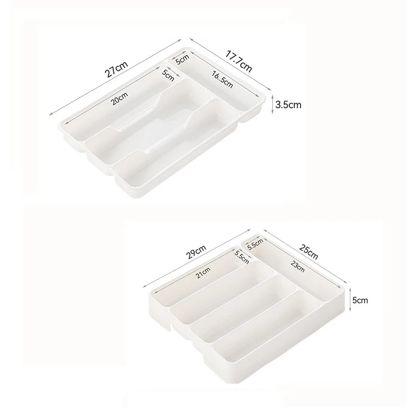 4/5 Grid Kitchen Cabinets Chopsticks And Tableware Storage Box Knife Fork Spoon Divider Organizer Knife Fork Drawer Storage