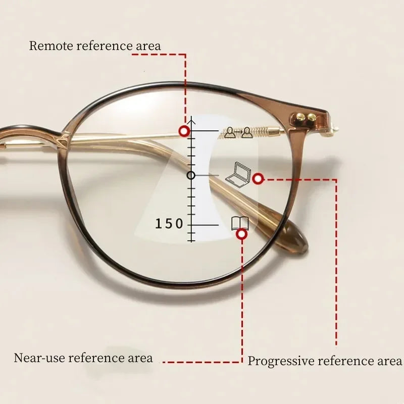 Smart Progressive Reading Glasses for Men Women Vintage Multifocal Presbyopia Eyeglasses Finished Near Far Sight Eyewar Diopter