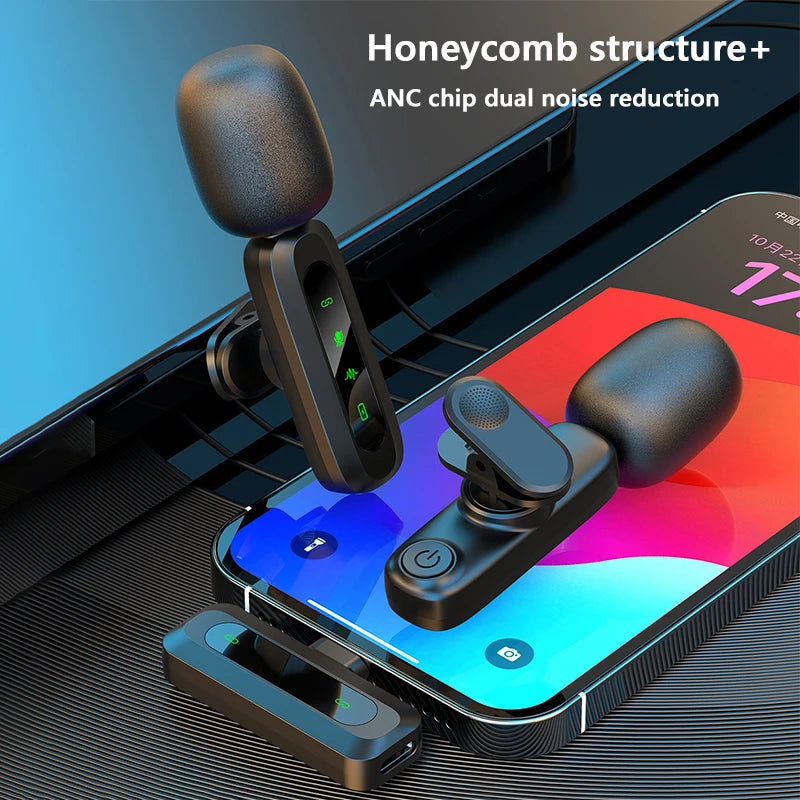 Xiaomi Mijia Wireless Lavalier Lapel Microphone Portable Noise Reduction Audio Recording Type-C for iPhone15-17 Android PC Live