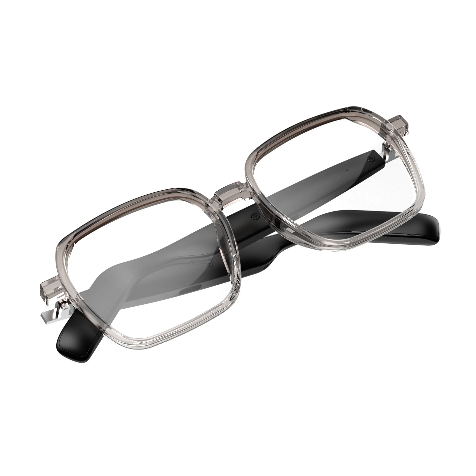 SG22 Smart Glasses, Blue Light Blocking, Fashion Transparent Frame, 8-Hour Music Playback, Unisex Daily Wear 80+80mAh Bettary