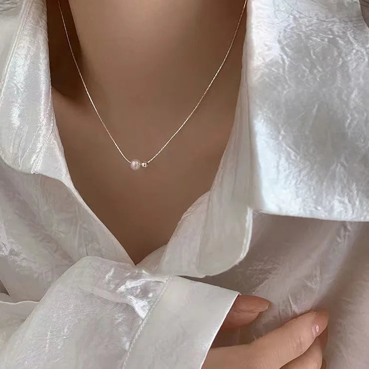 New Fashion Pearl Necklace for Girls Pearl Pendant Collarbone Chain for Women Jewelry Gift