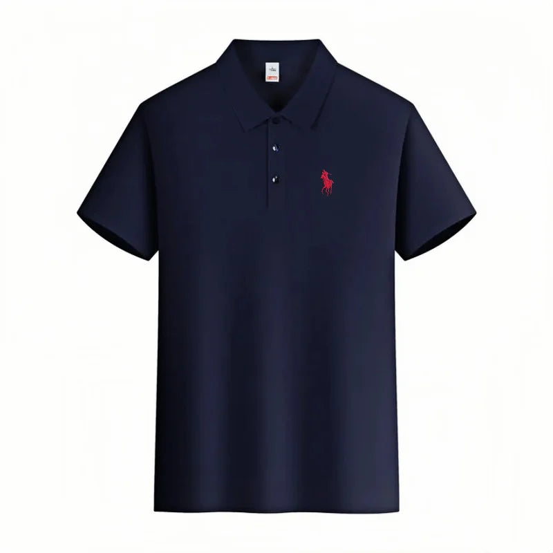 Men's brand polo shirt short sleeved pony embroidered top 2025 summer new comfortable breathable business casual luxury T-shirt