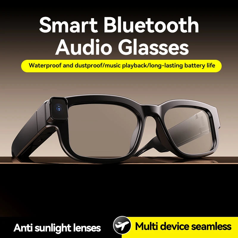 Smart Glasses 200W Pixel Camera Video Recording Noise Reduction AI Recognition Real-Time Translation Intelligent Glasses