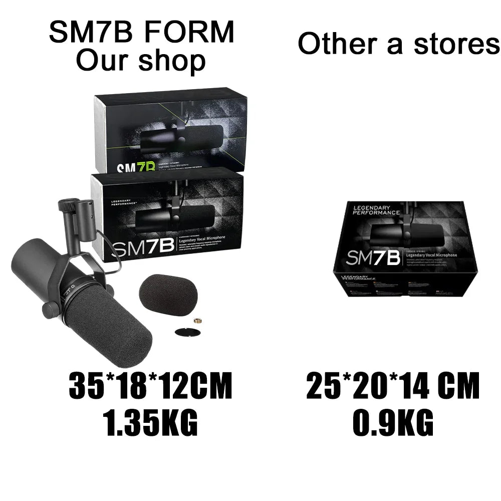 SM7B Professional Cardioid Dynamic Microphone Sm7b Selectable Frequency Response Mic for Live Recording Podcasting Brocasting