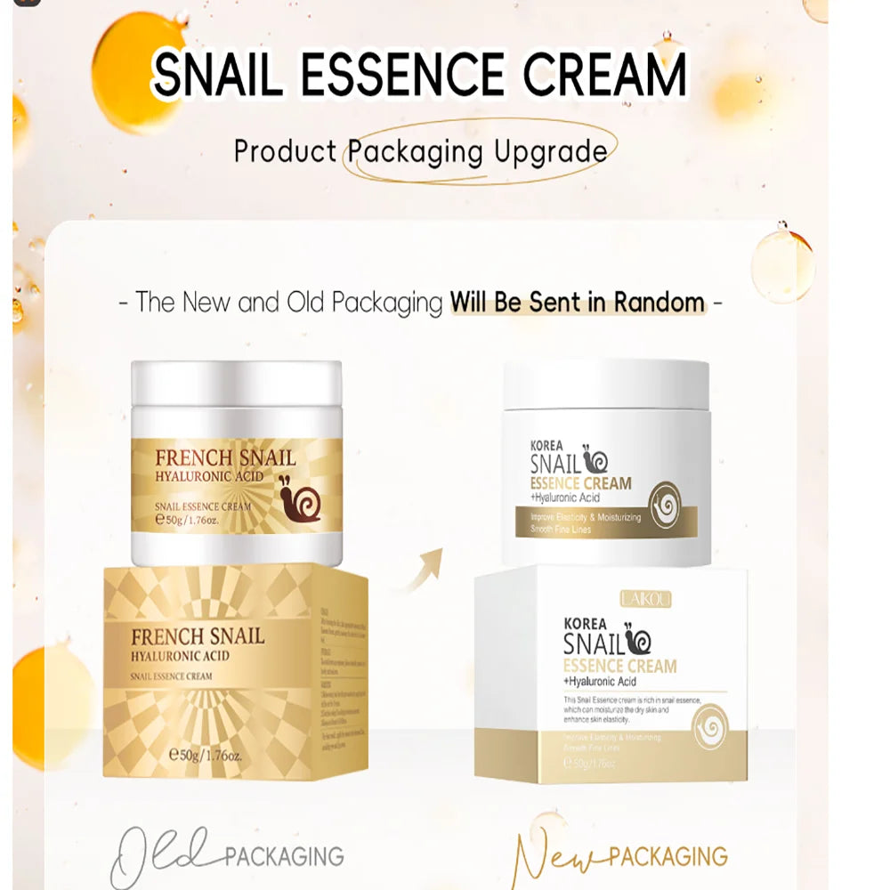 Face Cream 50g LAIKOU Snail  Moisturizing Refreshing Cream Collagen  for Improve Cracked Nourishing Day Cream