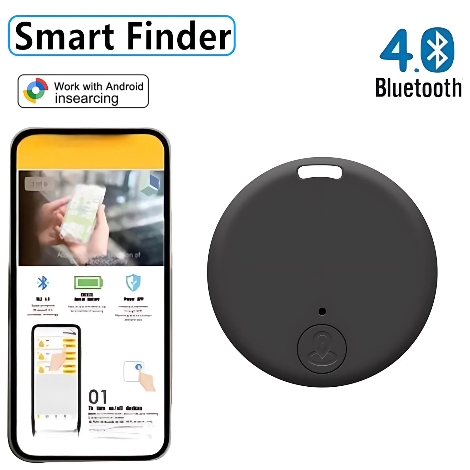 Mini GPS Tracking Device Tag Key Child Finder Dog Pet Tracker Location Bluetooth Tracker Smart Tracker Vehicle Anti-lost Device