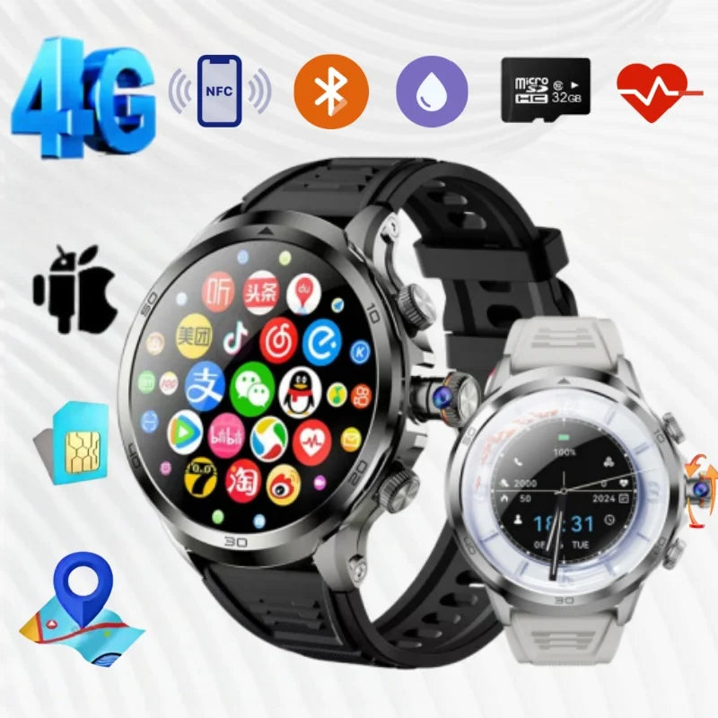New H19 full network 4G/5G smart watch, 256GB ROM, SIM card inserted into WIFI 1.95-inch 720 * 720 widescreen rotating camera