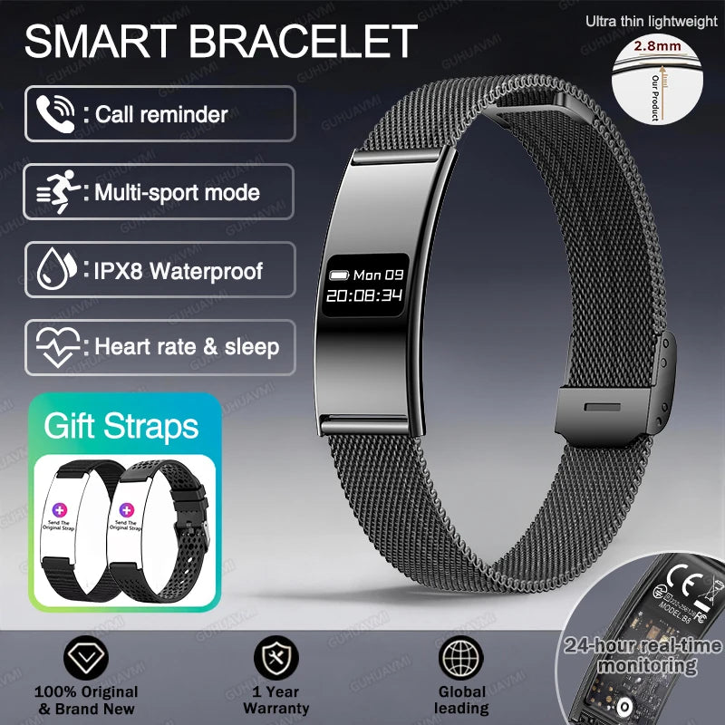 2026 Men Women Smart Bracelet Heart Rate Blood oxygen Sleep Monitor Health Band Waterproof Sports Fitness Tracker Smart Watch