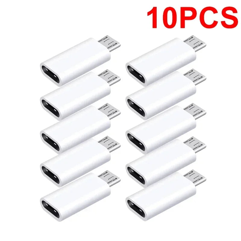 10-1Pcs Micro USB Female To Type C Male Adapter OTG Converter Micro-B To USB-C Connector Phone Charger Cable Adapter For Samsung