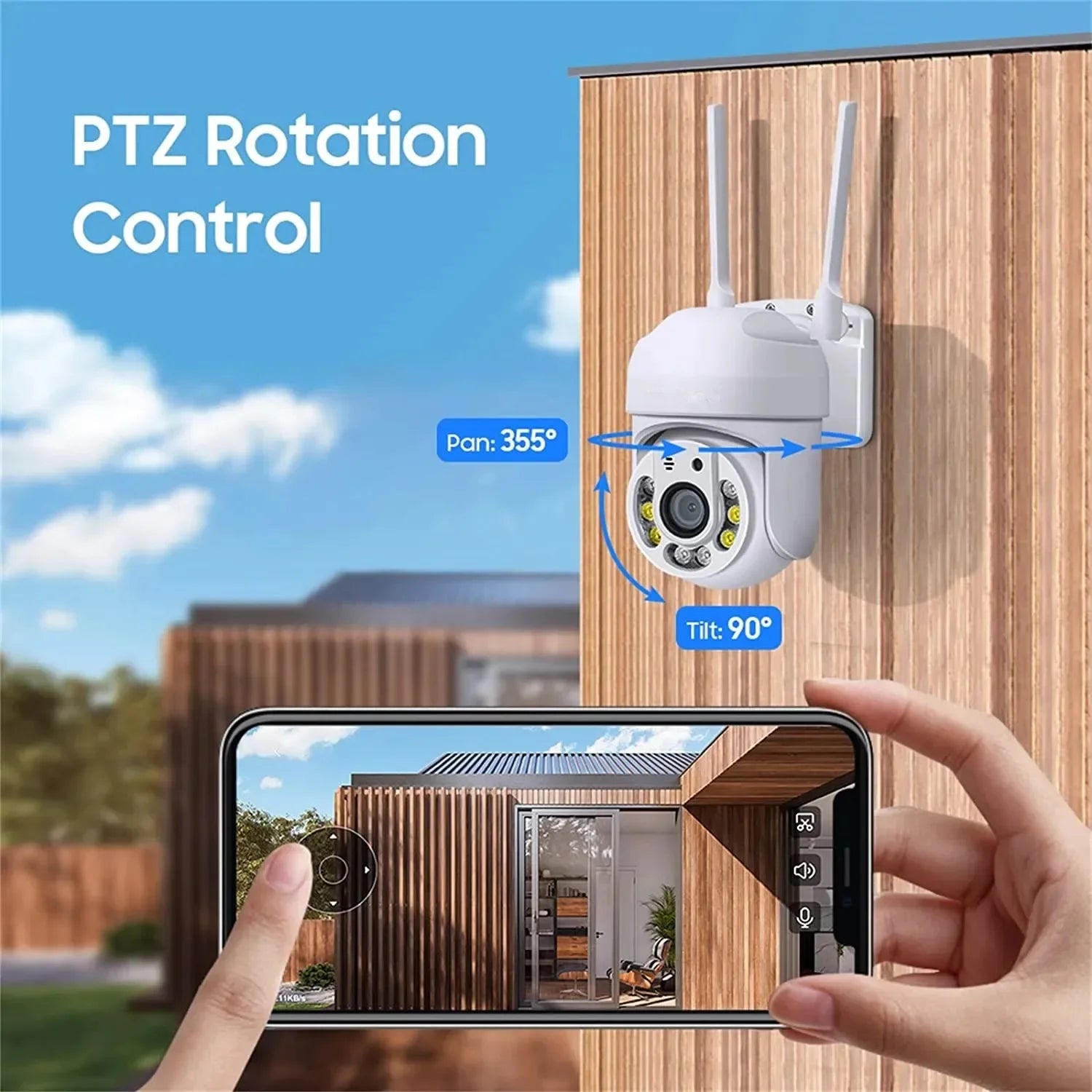 8MP WIFI Surveillance Camera Outdoor Waterproof Wireless Camera PTZ Human Detect Two-way Audio 8X Zoom CCTV Security Monitor Cam