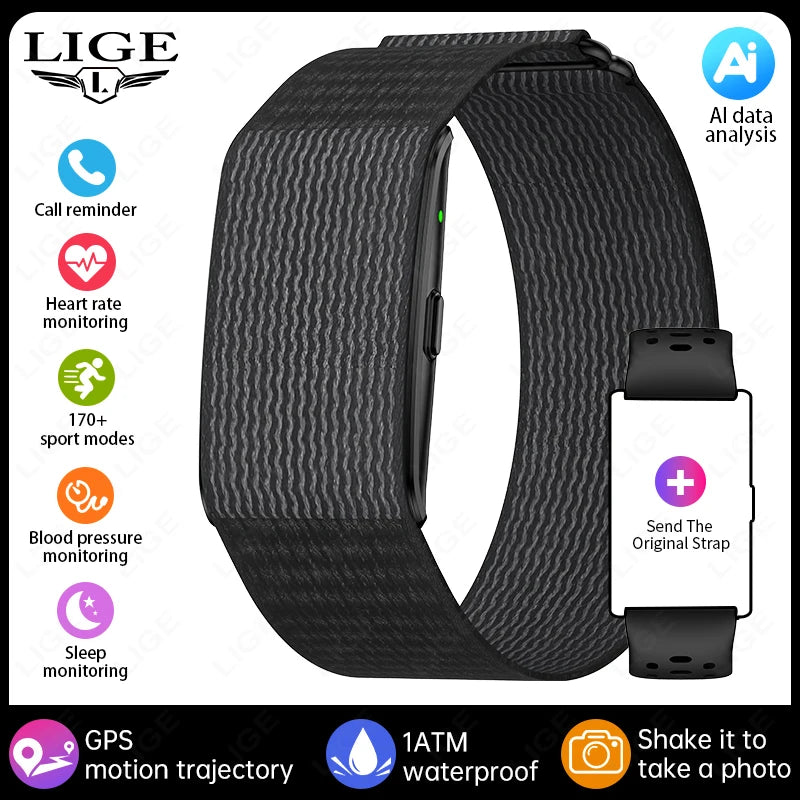 AI Health Wristband Smart Watch Bracelet Men Women Heart Rate Blood Pressure Monitor Fitness Tracker Waterproof Sports Smartband