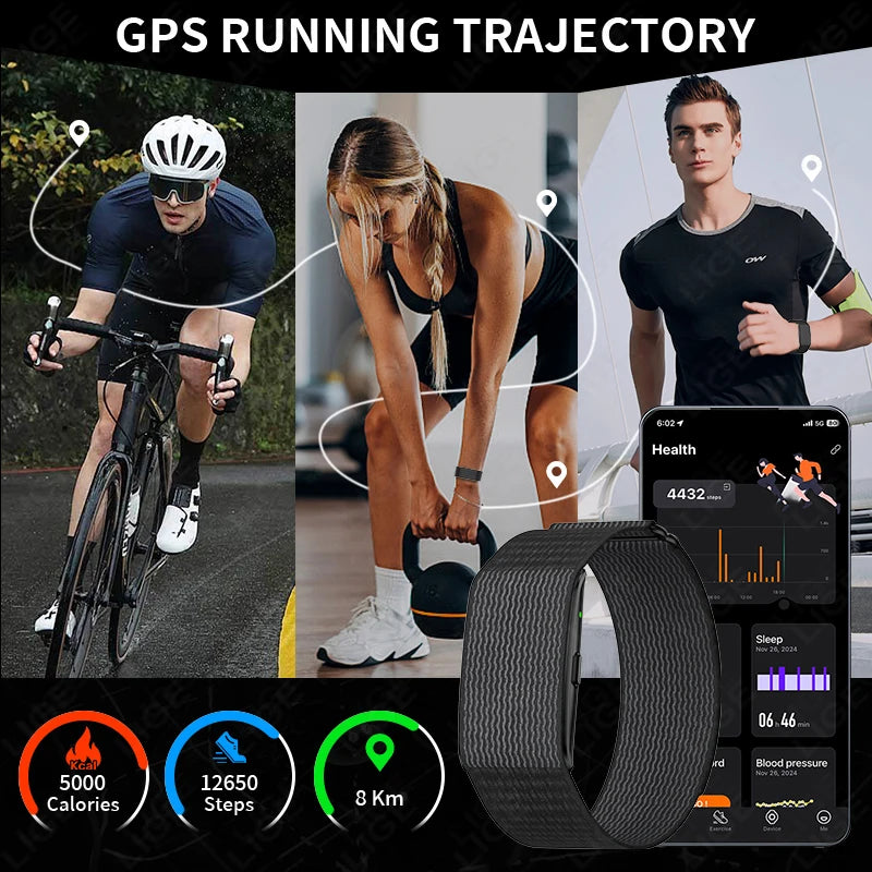 AI Health Wristband Smart Watch Bracelet Men Women Heart Rate Blood Pressure Monitor Fitness Tracker Waterproof Sports Smartband