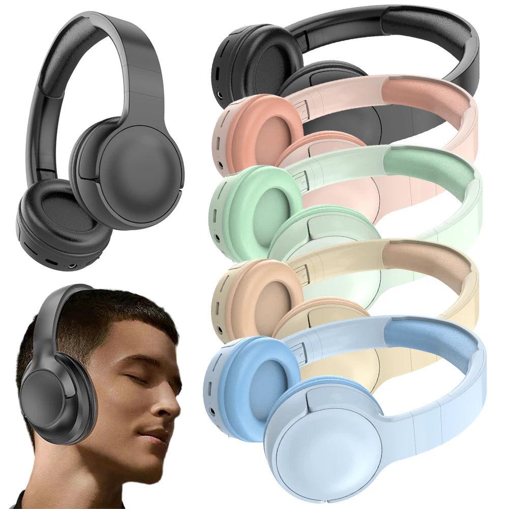 Wireless Bluetooth-Compatible Headphones Sports Gaming Headphones Deep Bass Stereo Sound Earphones for Travel Cellphone PC