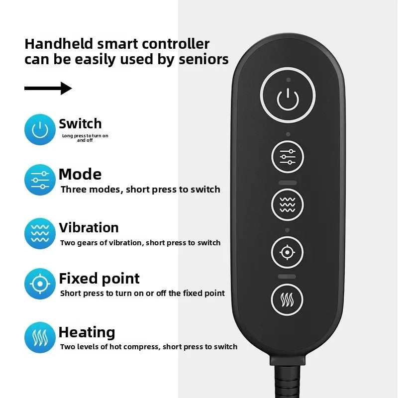 Electric Back Massager Vibrating Cervical Massage Chair Seat Cushion for Body Shiatsu Heated Kneading Relaxarion Home Office Use