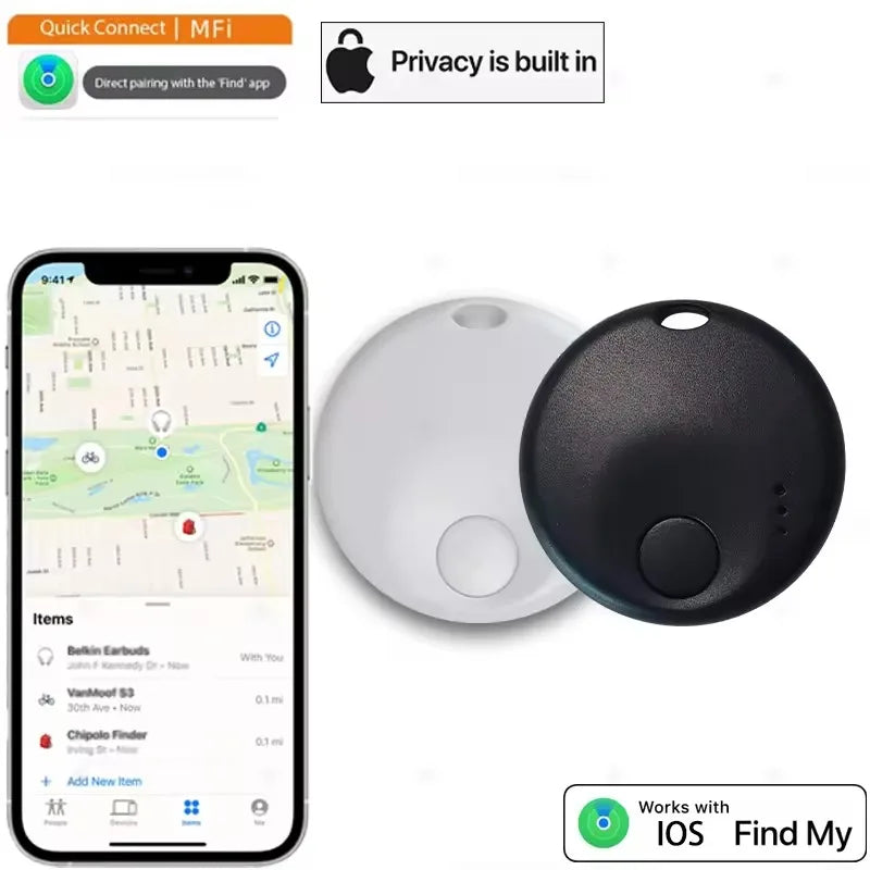New Mini Smart Tag Bluetooth Tracker Works With Apple Find My iOS Only For Key Luggage Backpack Item Locator Device
