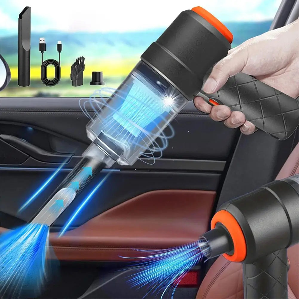 Car vacuum cleaner with suction and blowing function, portable, wireless charging, high-power, handheld vacuum cleaner for home