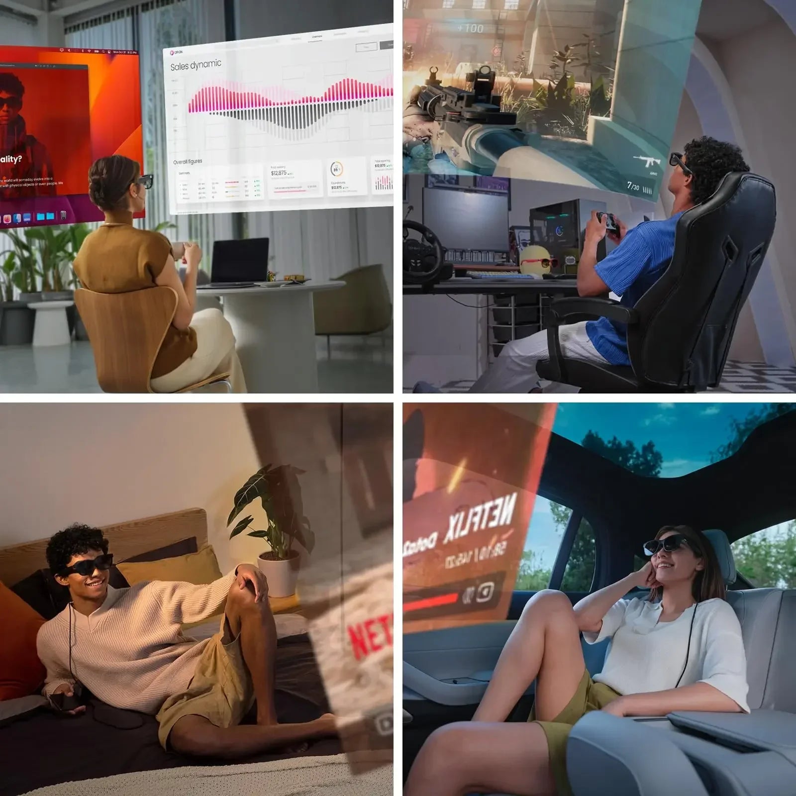 XREAL Air 2 Pro Smart AR Glasses WIth Beam Pro Global Version HD 130 Inches Space Giant Screen Private Cinema Portable 1080p