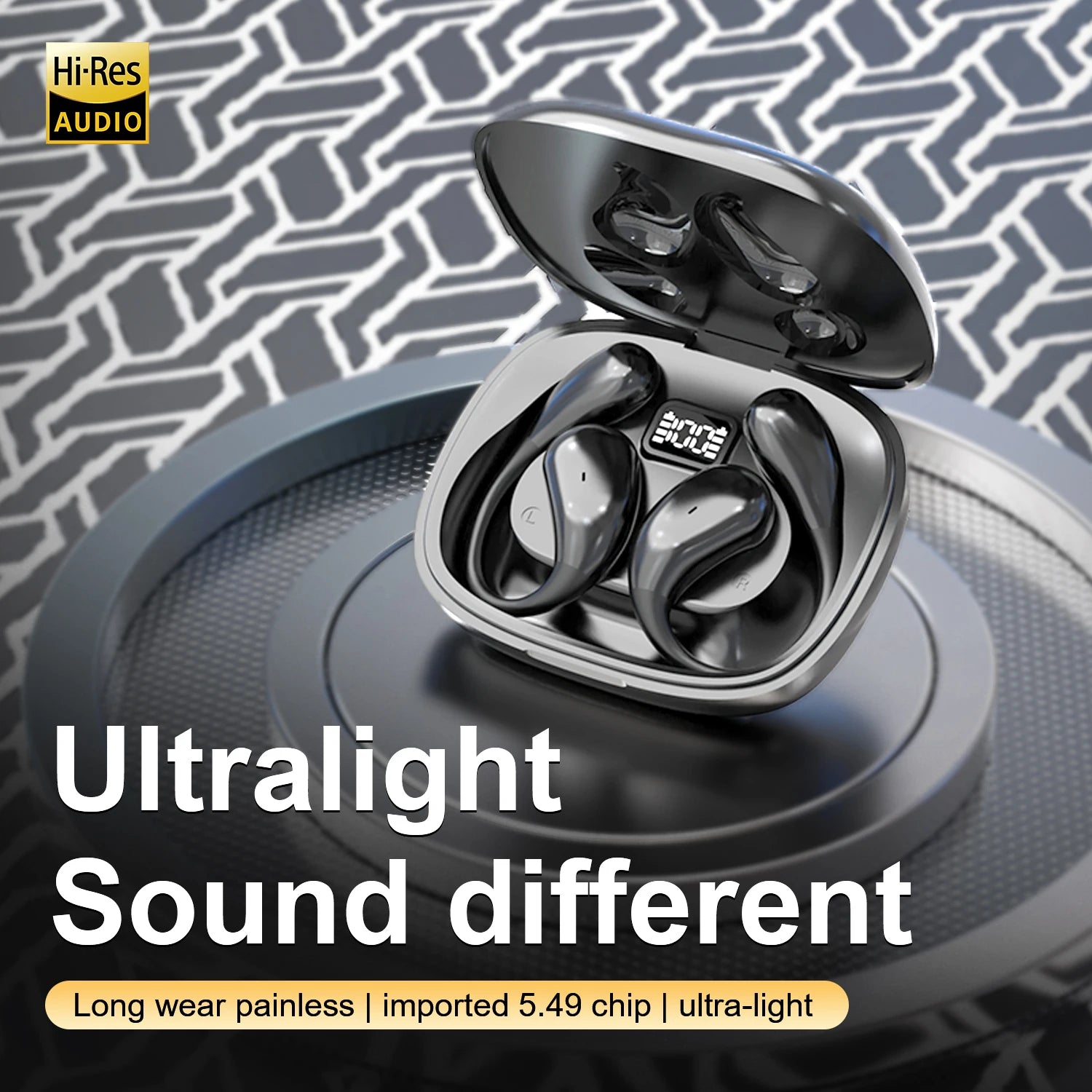 Bluetooth Wireless Headphones HiFi Music Earphones with Mic Smart Touch Noise Reduction Earhooks Waterproof Headset for Sports