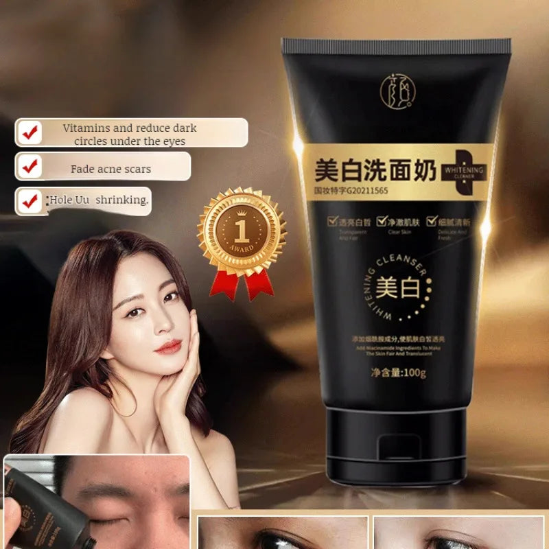 Niacinamide Whitening Facial Cleanser Shrink Pores Deep Cleaning Brightening Cleanser Oil Control Hydrating Face Wash Cleanser