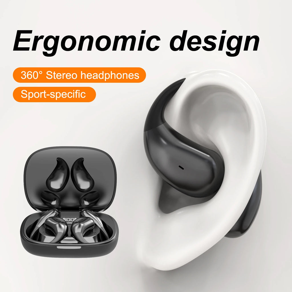 Bluetooth Wireless Headphones HiFi Music Earphones with Mic Smart Touch Noise Reduction Earhooks Waterproof Headset for Sports